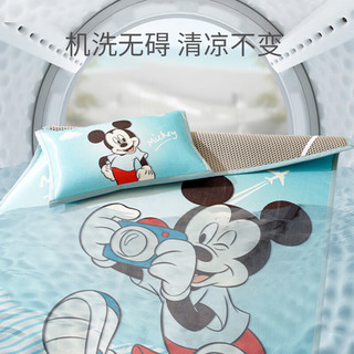 迪士尼（Disney）冰丝凉席儿童透气床席大号童床凉席宿舍席子宝宝夏季用品多种规格 汽车麦昆 180cm*200cm+枕套*2