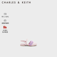 CHARLES&KEITH23春季新品CK9-71850044花朵装饰儿童平跟凉鞋 粉红色Pink 31