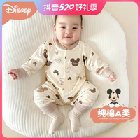 Disney 迪士尼 婴儿连体衣春秋装纯棉新生衣服宝宝秋冬季哈衣爬服