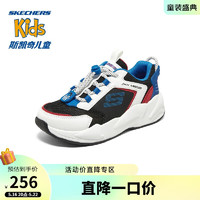 Skechers斯凯奇男童鞋板鞋运动鞋405256L 透气/黑色/多彩色/BKMT 39