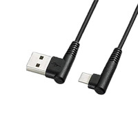SANWA SUPPLY 山业 USB电缆 数据线USB TypeC-电缆L形 连接器 黑色 A5FC62A68B0EDA 实用耐用