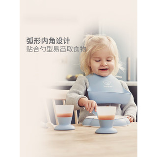 BabyBjorn宝宝餐具套装儿童辅食碗勺子叉子水杯 粉蓝色