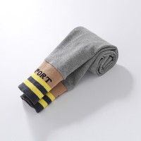 七语欣童装女童打底裤春秋装儿童裤子2023新款洋气小女孩卡通打底裤长裤 灰色字母 130尺码建议身高120-130cm