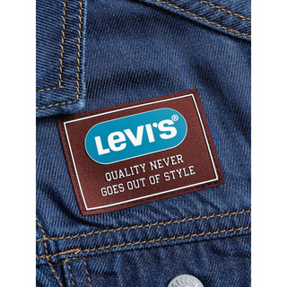 Levi's 李维斯童装男童牛仔夹克春秋儿童外套拼接连帽上衣 星空蓝 110/52(4)