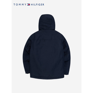 TOMMY HILFIGER童装男童保暖洋气连帽夹克棉服外套 蓝 120/7