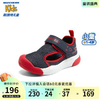 Skechers斯凯奇宝宝学步鞋男童小童凉鞋夏季透气童鞋婴儿网面鞋407332N