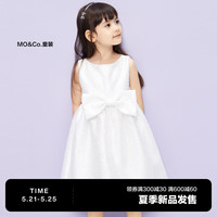 little MO&Co.little moco童装23夏装新款女童蝴蝶结无袖礼服连衣裙KBC2DRS005 本白色 110/56