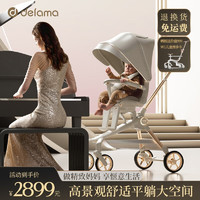 DELAMA 德拉玛 Q2遛娃神器婴儿推车高景观可坐可躺换向轻便折叠可登机宝溜娃车 Q2白天鹅