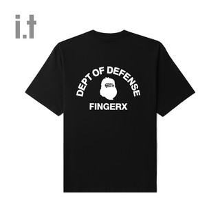 fingercroxx it fingercroxx男女同款春夏新品简约猿人头字母刺绣短袖T恤383XK