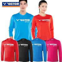 VICTOR 威克多 羽毛球服圆领训练服 T-86100 Q/玫瑰红 L