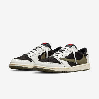 耐克Travis Scott x Air Jordan 1 Low AJ1倒钩黑绿TS联名 DZ4137-106 44.5