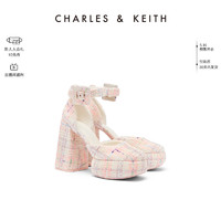 CHARLES & KEITH CHARLES&KEITH23;春夏新款CK1-60361454复古腕带粗高跟单鞋女鞋