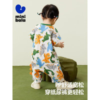 MINI 迷你巴拉巴拉婴童外出连体衣夏宝宝纯棉恐龙动物爬服哈衣婴儿衣服 绿蓝色调00348 90cm