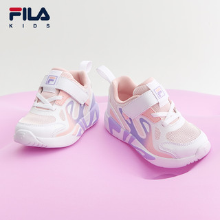 FILA 斐乐 童鞋儿童跑步鞋2023夏季新款婴幼童网面透气魔术贴运动鞋