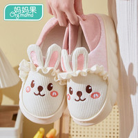 妈妈果 月子鞋夏季包跟厚底孕妇拖鞋产后春秋产妇鞋子防滑超软底春夏 花边小兔_粉色 M（38-39）