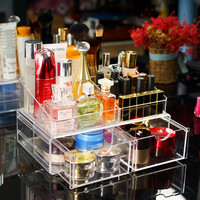 OHPK 欧邦克 亚克力化妆品口红唇釉粉饼收纳盒抽屉防尘透明精致多层叠加