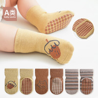 SCOGOLF 婴儿地板袜子宝宝四季棉儿童春夏透气室内防滑学步中筒袜