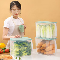 Citylong 禧天龙 冰箱保鲜盒食品级带手柄收纳盒瓜果蔬菜整理盒杂粮储物盒  软盖-6L红盖-2个装