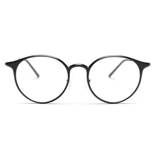 超轻时尚ins韩版7克轻细圆框平光镜架女潮网红素颜配高度近视眼镜架 透明白