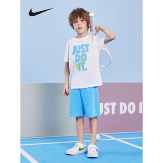 NIKE 耐克小童装男童 DRI-FIT 短袖T恤短裤2件套2023夏季儿童速干套装 苔藓蓝 110/52(4)