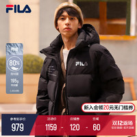 FILA斐乐羽绒服男女情侣款2022冬季新款短款连帽运动户外加厚外套 175/96A/L 传奇红-RD