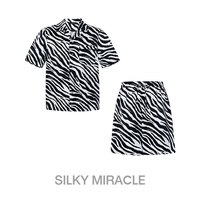 SILKY MIRACLE 斑马真丝衬衫ZEBRA男桑蚕丝半袖短裤家居服睡衣外穿