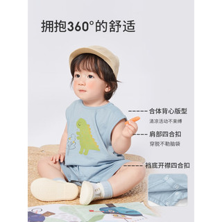 巴拉巴拉婴儿衣服男童连体衣女宝宝爬服哈衣2023新款夏薄外出洋气 冰蓝80917 66cm