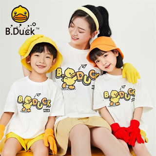 B.Duck 短袖女童T恤亲子装 白色 165cm