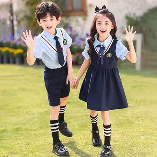 芯时代幼儿园园服夏装中小学生班服英伦风校服儿童表演比赛演出服毕业照 男童 夏装 100码