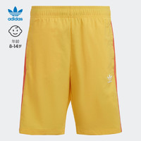 adidas 阿迪达斯 官方三叶草男大童夏季新款运动短裤IB8620 鹅黄 152CM