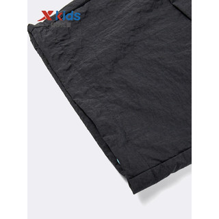特步（XTEP）童装儿童裤子中大童男童梭织中裤速干吸汗运动中裤 正黑色 130cm