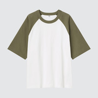 UNIQLO 优衣库 百变T恤系列 男女款圆领五分袖T恤 449040 橄榄色 M