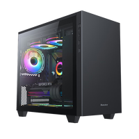 航嘉 S720丘比特 钢化玻璃侧透 桌面办公游戏电脑主机机箱（支持M-ATX主板/顶置240水冷）