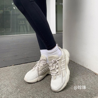 adidas 阿迪达斯 「增嗨鞋」阿迪达斯官方三叶草HAIWEE男女运动复古老爹鞋 灰白/米色 42(260mm)