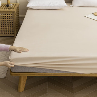 SOMERELLE 安睡宝 亲肤磨毛防水夹棉床笠单件 隔尿床垫保护套防尘床罩 杏色 1.8米床