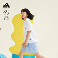 adidas阿迪达斯轻运动SEEBIN艺术家合作系列女大童运动短袖T恤 白 116CM