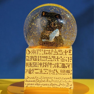 大英博物馆 水晶球 盖亚安德森猫巴斯特猫摸鱼水晶球手机支架生日新年礼物 猫巴斯特萌猫摸鱼水晶球