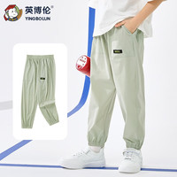 英博伦（YINGBOLUN）童装夏季男童裤子透气儿童速干防蚊裤休闲长裤男孩运动裤薄款看 25296军绿 160身高148-165cm体重38-45kg