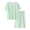 彩桥儿童睡衣冰丝清凉夏季薄款空调服可外穿男童女童家居服套装 绿色 170cm