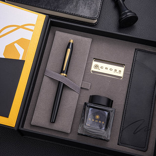 高仕（CROSS）钢笔礼盒 新世纪系列 礼品送礼生日礼物商品办公签字笔节日套装 黑珐琅金夹