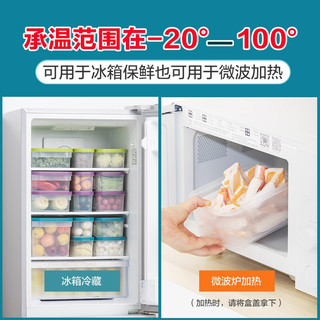 茶花（CHAHUA）冰箱收纳保鲜盒食品级塑料微波炉饭盒水果蔬菜生鲜 储物盒 2.6L蓝色