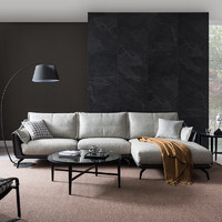 爱依瑞斯（ARIS）现代轻奢科技布沙发意式极简发小户型羽绒布艺沙发扶+单背+踏位