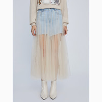 MISS SIXTY 网纱拼高腰女士牛仔半裙