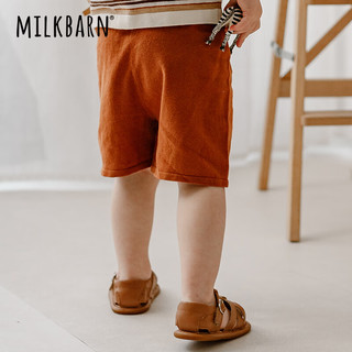 Milkbarn2023春季新款儿童纯棉短裤 1-6岁男童外穿四角裤女宝薄款平角裤 蔬果绿 100cm