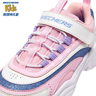 SKECHERS 斯凯奇 23SS女童运动鞋 粉红色/多彩色/PKMT 38