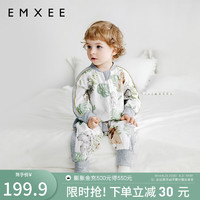 嫚熙（EMXEE）儿童分腿睡袋婴儿宝宝春夏季长短袖纱罗睡袋 热带丛林-长袖 80码（适合73-80cm）