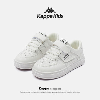 Kappa Kids卡帕儿童鞋小白鞋男童2023春季新款女童运动低帮休闲板鞋子 米白/粉单鞋四季可穿 29码 内长19.0适合脚长18.0