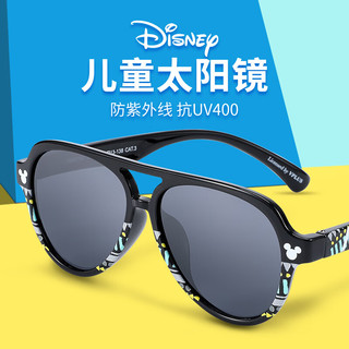 Disney 迪士尼 儿童墨镜男童儿童太阳眼镜防紫外线防晒偏光宝宝墨镜3岁小孩眼镜6 米奇黑 3-8岁
