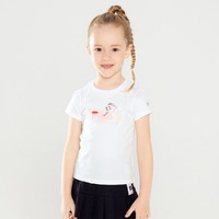 FILA 斐乐 中小童(105-130)夏季休闲圆领纯棉透气女童短袖T恤