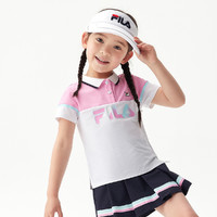 FILA 斐乐 女小童（105-130）百搭时尚运动女童针织短袖POLO衫